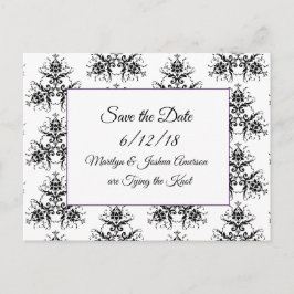 Black Damask Hochzeitkarten Save the Date Postkart Postkarte