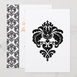 Black Damask Hochzeitseinladungen Einladung