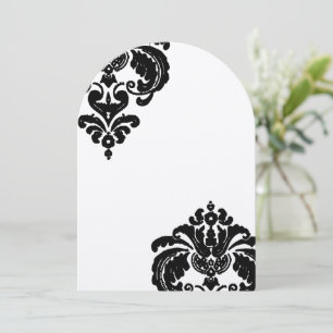 Black Damask Hochzeitseinladungen Einladung