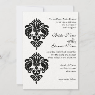 Black Damask Hochzeitseinladungen Einladung