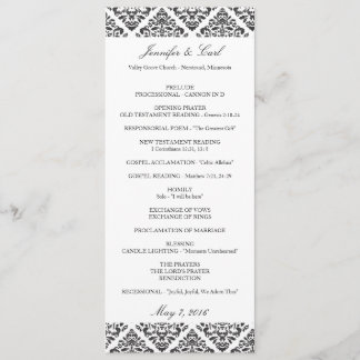 Black Damask Hochzeitsprogramme Programm