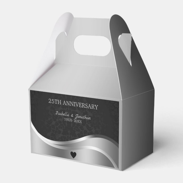 Black Damask Jubiläum Geschenkschachtel (Vorderseite)