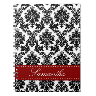 Black Damask Lace Broquade Brocade Spiral Notebook Notizblock