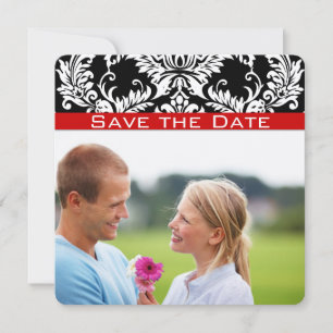 Black Damask Red Trial Save the Date