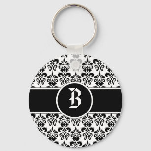 Black Damask Schlüsselanhänger