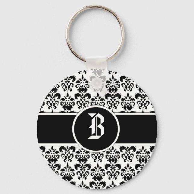 Black Damask Schlüsselanhänger (Vorderseite)