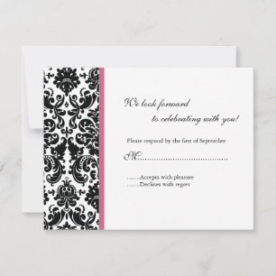 Black Damask UAWG Response Card RSVP Karte