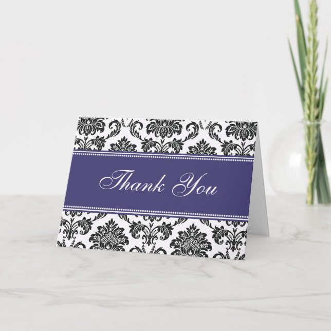 Black Damask Vielen Dank, dass Sie Karten (Vorderseite)