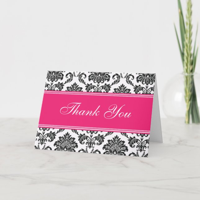 Black Damask Vielen Dank, dass Sie Karten (Vorderseite)