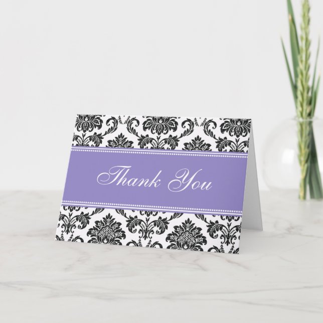 Black Damask Vielen Dank, dass Sie Karten (Vorderseite)