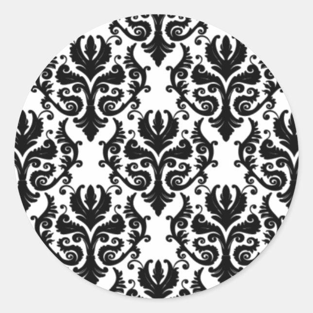 Black Damask Wedger Stickers (Vorderseite)