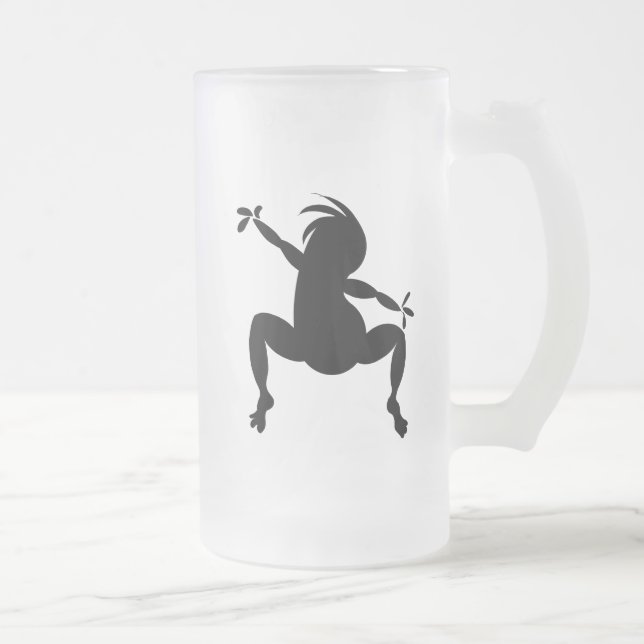 Black Dancing Kokopelli Mattglas Bierglas (Rechts)