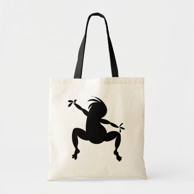 Black Dancing Kokopelli Tragetasche (Vorne)