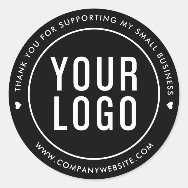 Black Danke, dass Sie mein kleines Unternehmen unt Runder Aufkleber (Vorderseite)
