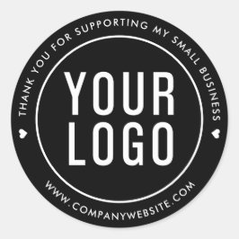 Black Danke, dass Sie mein kleines Unternehmen unt Runder Aufkleber