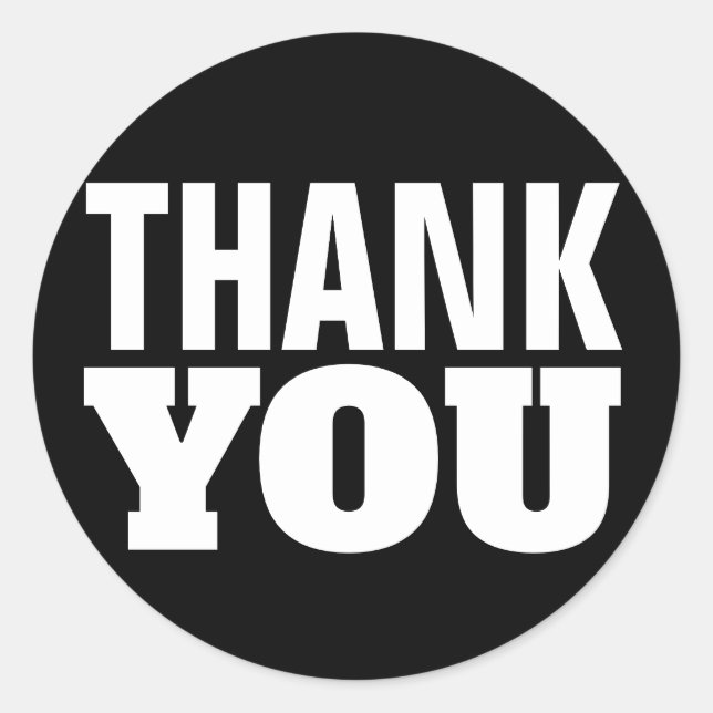 Black Danke Runder Aufkleber (Vorderseite)