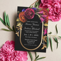 Black Dark Moody Elegant Blumen Herbsthochzeit