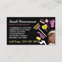 Black Dark Skin Janitorial Lady House Reinigung