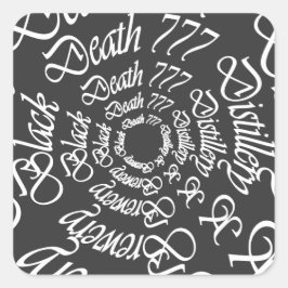 Black Death 777 - Circles Quadratischer Aufkleber