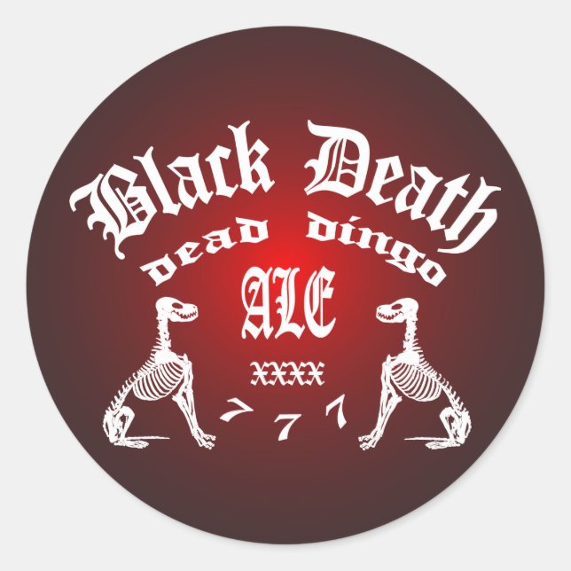 Black Death 777 - Dead Dingo Ale Runder Aufkleber (Vorderseite)