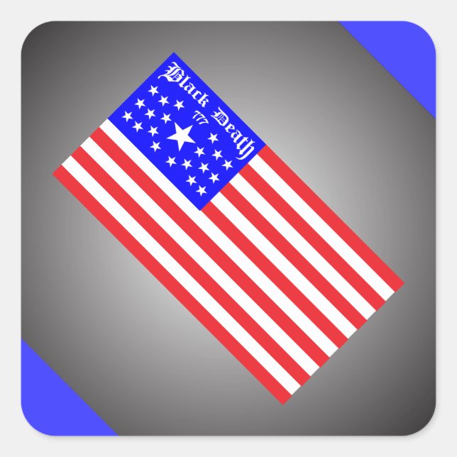 Black Death 777 - Freed Em Quadratischer Aufkleber (Vorderseite)