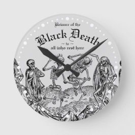 Black Death Dancing Skeletts Gothic Macabre Runde Wanduhr