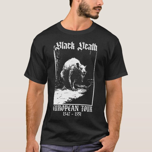 Black Death European Tour Plague Rat T-Shirt (Vorderseite)