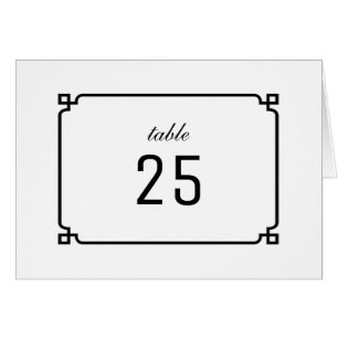 Black Deko Chic Tischnummer