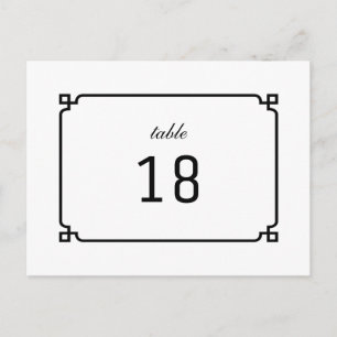 Black Deko Chic Tischnummer Postcard