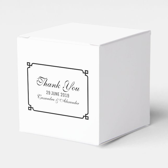 Black Deko Chic Wedding Geschenkschachtel (Vorderseite)