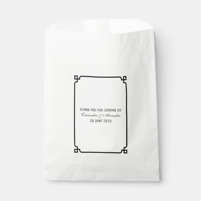 Black Deko Chic Wedding Geschenktütchen (Vorderseite)