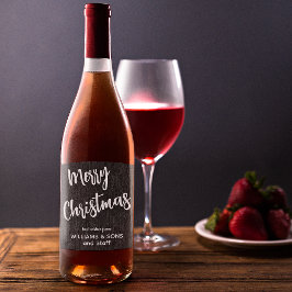 Black Denim White Script, Business Name Set 6 Weinetikett