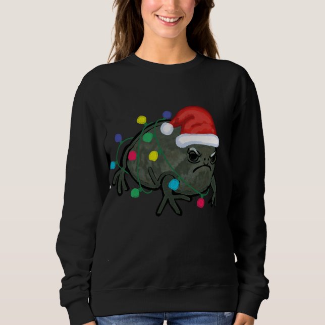 Black Desert Rain Frog Santa Hat Christmas Tree Li Sweatshirt (Vorderseite)