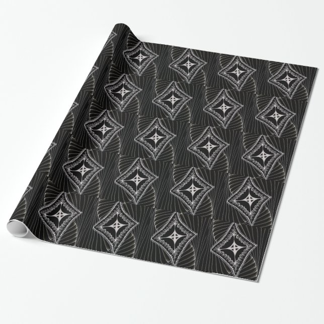 Black Diamond Abstrakt Kite Doodle Geschenkpapier (Ungerollt)