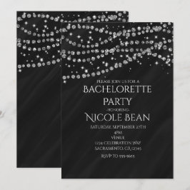 Black & Diamond Glamour Sparkle Party Einladungen
