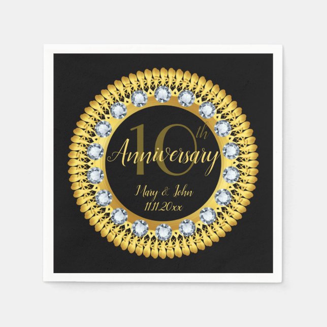 Black Diamond Gold Jubiläum Luxus Design Serviette (Vorderseite)
