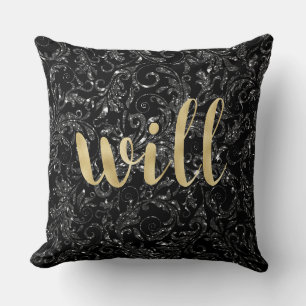 Black Diamond Gold Letter Kissen.. Will Kissen