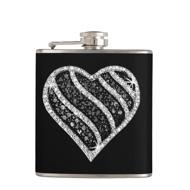 Black Diamond Heart Flask Flachmann (Vorderseite)