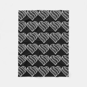 Black Diamond Heart Fleece Blanket
