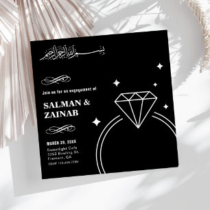 Black Diamond Ring Islamische Verlobung Einladung