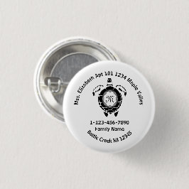 Black Diamond Sea Turtle Love Zuhause-Adresse Button