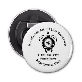 Black Diamond Sea Turtle Love Zuhause-Adresse Flaschenöffner