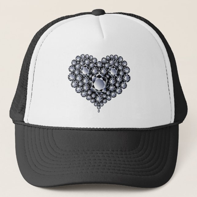 Black Diamonds Heart Gemis Truckerkappe (Vorderseite)