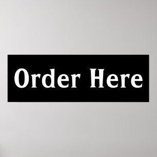 Black Diner Order Wall Art Poster Print