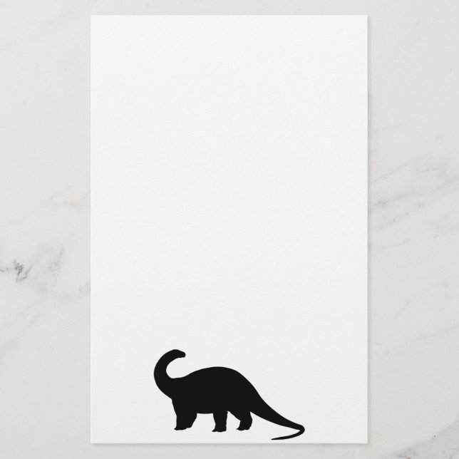 Black Dinosaurier Briefpapier (Vorderseite)