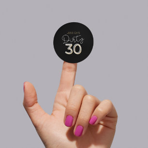 Black Dirty 30 Individuelle Name Geburtstagsticker Runder Aufkleber