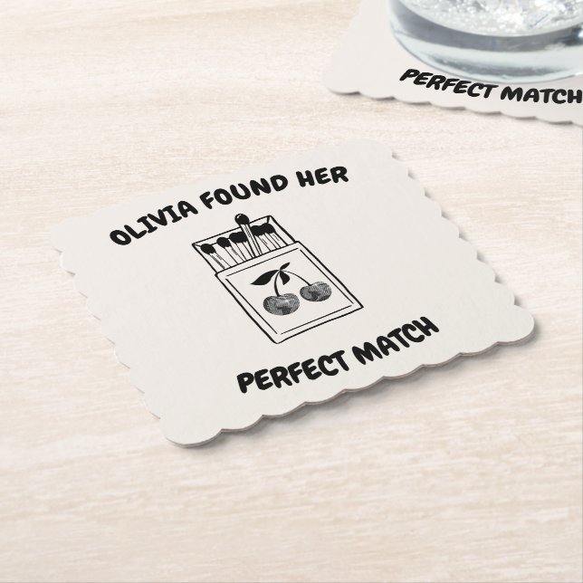 Black Disco Cherry Perfect Match Bachelorette Untersetzer (angewinkelt)