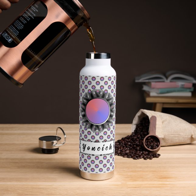 Black Disk Ribbon von Kenneth Yoncich Trinkflasche (Kaffee)