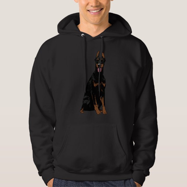 Black Doberman 180 Hoodie (Vorderseite)