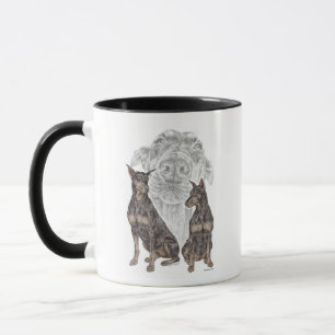 Black Doberman Hunde Tasse
